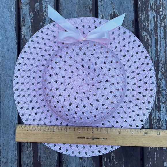 Little Girls Dress Sunday Hat pink with bow NWOT - Picture 2 of 4